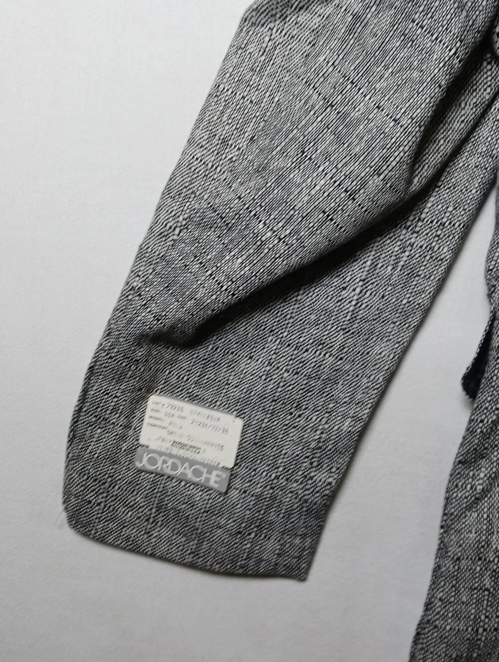 Vintage Jordache Penn Mens Linen Blend Blazer 46R Salt Pepper Tweed Deadstock